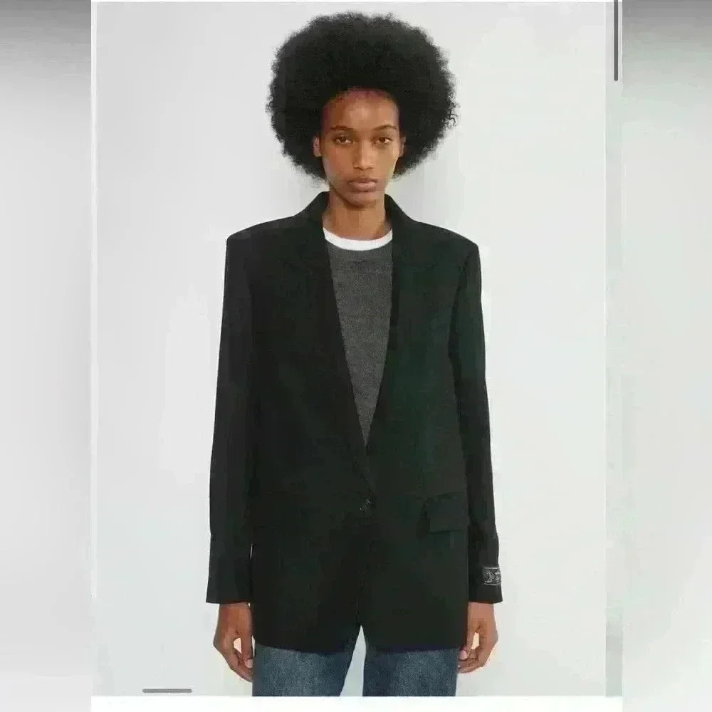 Aritzia Wilfred generation blazer black wool cashmere XL